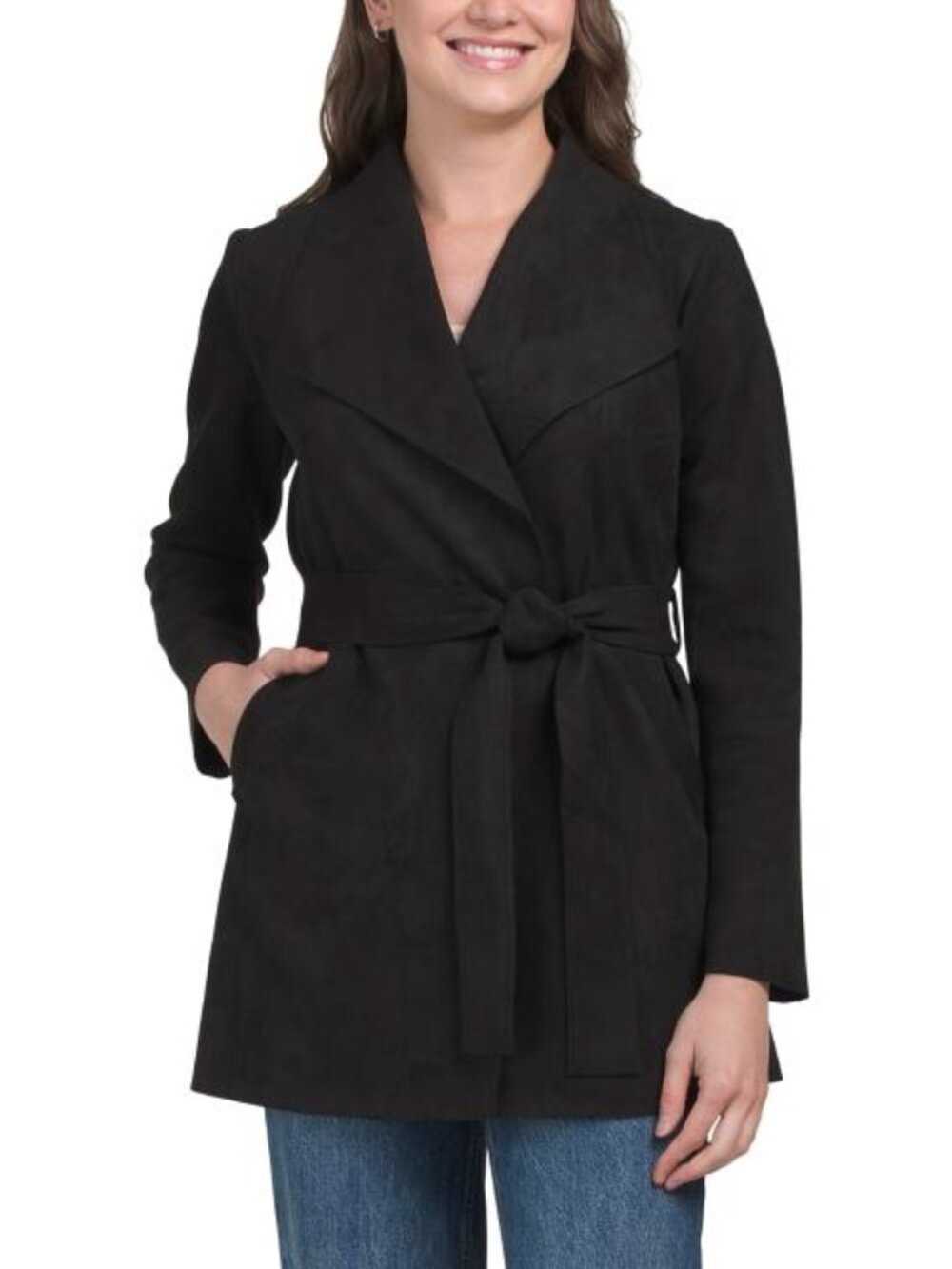 M MAGASCHONI Faux Suede Wrap Jacket